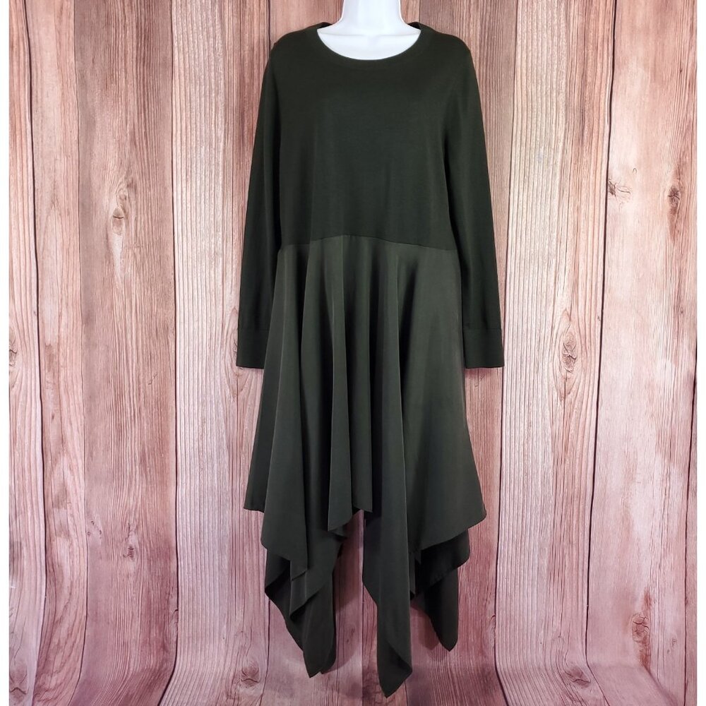 *READ* COS Knitted Handkerchief Dress Womens Large Long Sleeve Wool Lyocell